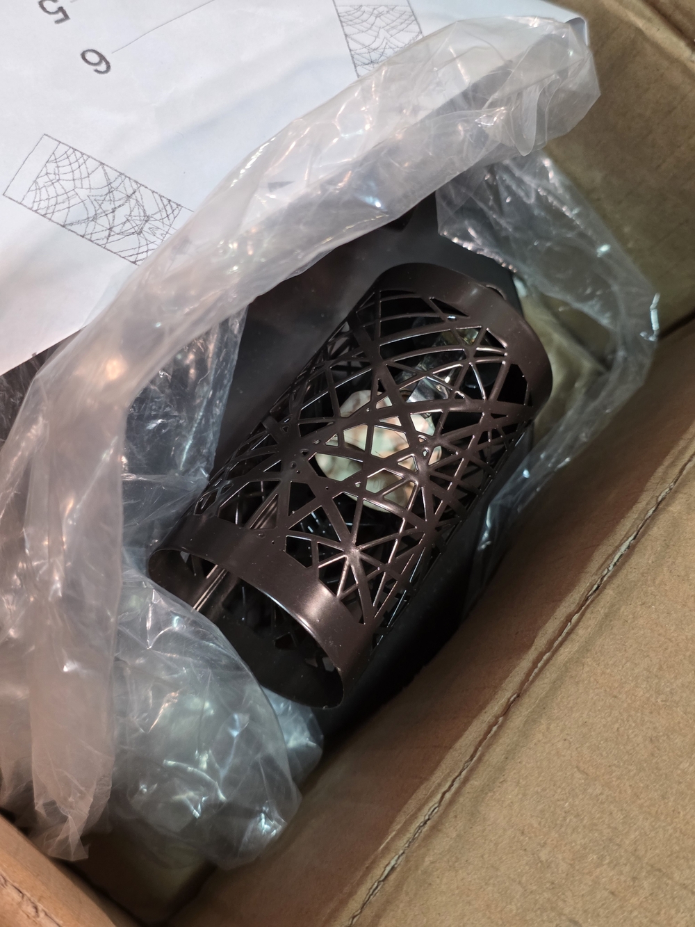 NIB Modern Geometric Lattice Cage Pendant Light Oil Rubbed Bronze